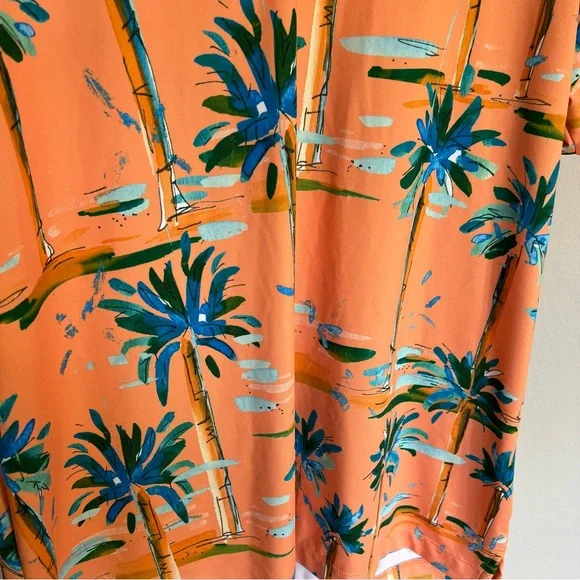 Bad Birdie Hotel California golf polo palm trees orange blue size large - Picture 7 of 12
